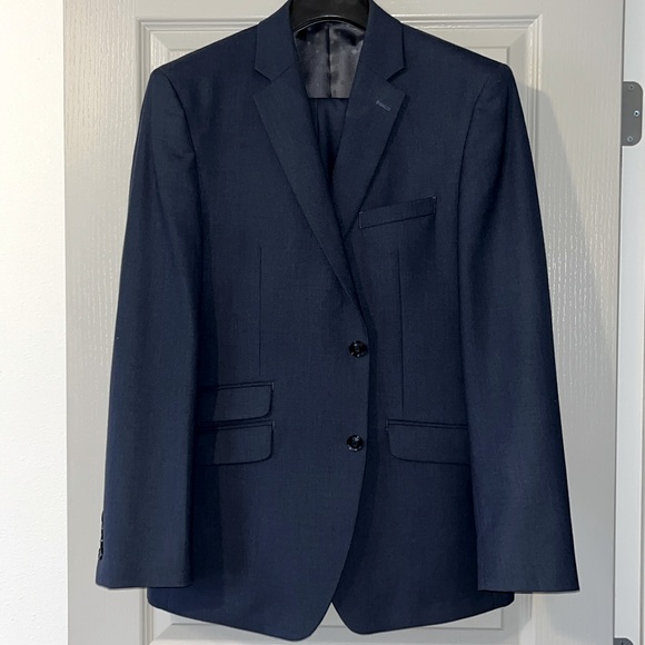 Perry Ellis Portfolio Blue Modern Slim Fit Suit - Picture 1 of 7